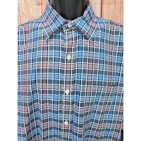Johnston & Murphy Mens Tailored Fit Plaid Shirt XL - Picture 3 of 8